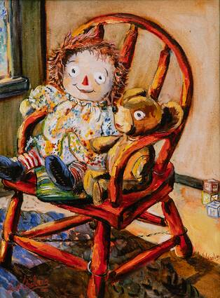 Raggedy Ann Doll in Red Chair