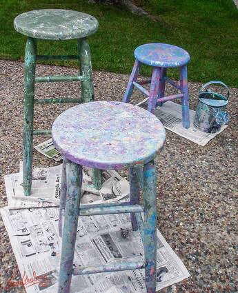 Three Marbled Stools