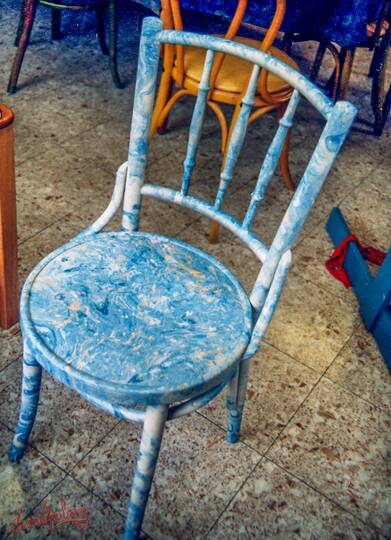 Blue Marbled chair