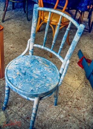 Blue Marbled chair