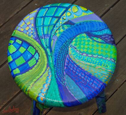 Blue and Green Stool