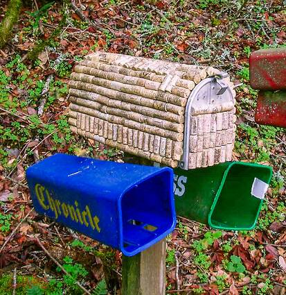 Cork-covered Mail Box