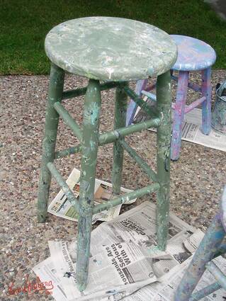 Marbled Green Stool