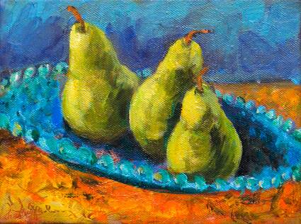 Three Peas in Blue Dish