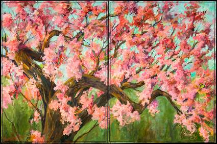 Cherry Blossom Diptych