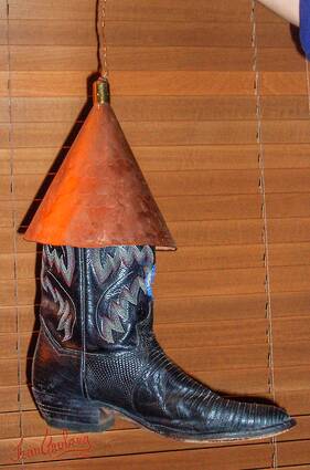 Snakeskin Cowboy Boot Bird House