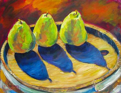 Three Pears on Barrel