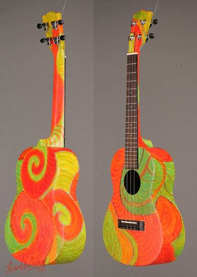 Cool Uke in Orange and Green