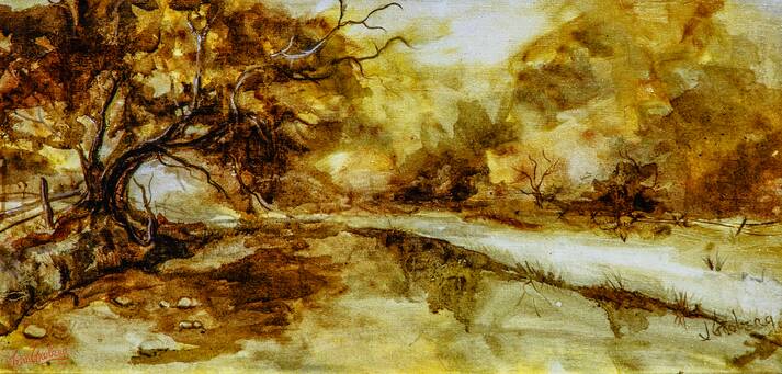 Gold Glaze Landscape